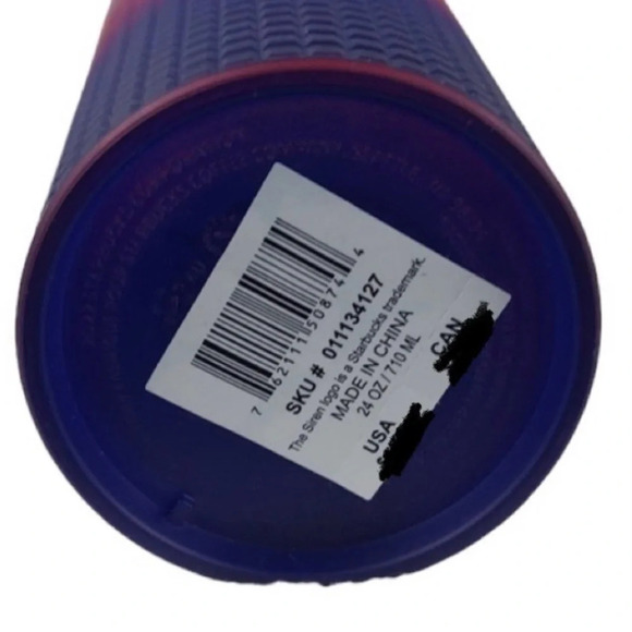 STARBUCKS Tumbler Cup 2022 Ltd Edition Watermelon Disco Grid Venti 24oz NWT - Picture 7 of 8